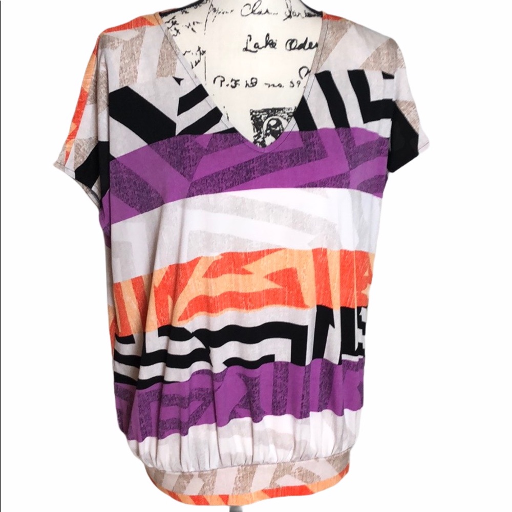 Worthington Color Block Blouse